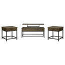  Coaster Furniture Byers 723778-S3 3-piece Lift Top Coffee and End Table Set - Brown Oak IMAGE 2