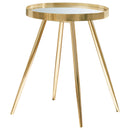  Coaster Furniture Kaelyn 723918-S2 3-piece Round Coffee and End Table Set - Gold IMAGE 1