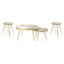  Coaster Furniture Kaelyn 723918-S3 4-piece Round Coffee and End Table Set - Gold IMAGE 1