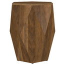  Coaster Furniture Zalika 724187 Hexagonal Solid Mango Wood End Table - Natural IMAGE 2