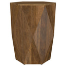  Coaster Furniture Zalika 724187 Hexagonal Solid Mango Wood End Table - Natural IMAGE 3