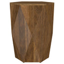  Coaster Furniture Zalika 724187 Hexagonal Solid Mango Wood End Table - Natural IMAGE 4