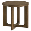  Coaster Furniture Kessler 735997 Round Sculptural Wood End Table - Brown IMAGE 3