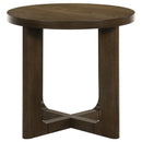  Coaster Furniture Kessler 735997 Round Sculptural Wood End Table - Brown IMAGE 5