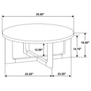  Coaster Furniture Kessler 735998 Round Sculptural Wood Coffee Table - Brown IMAGE 8