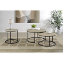  Coaster Furniture Lainey 736040 2-piece Round Nesting Coffee Table - Distressed Pine IMAGE 9