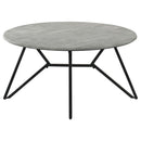  Coaster Furniture Hadi 736178-S2 2-piece Round SmartTop Coffee and End Table Set - Cement IMAGE 2