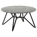  Coaster Furniture Hadi 736178-S2 2-piece Round SmartTop Coffee and End Table Set - Cement IMAGE 7