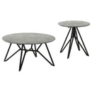  Coaster Furniture Hadi 736178-S2 2-piece Round SmartTop Coffee and End Table Set - Cement IMAGE 8