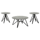  Coaster Furniture Hadi 736178-S3 3-piece Round SmartTop Coffee and End Table Set - Cement IMAGE 4
