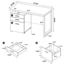  Coaster Furniture Brennan 800787 47-inch 3-drawer Office Computer Desk - Mango IMAGE 11