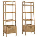  Coaster Furniture Fabian 802043 2-piece 3-shelf Bookshelf with Drawer  - Distressed Light Brown IMAGE 1