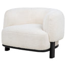  Coaster Furniture Lawler 901372 Upholstered Barrel Back Accent Chair - Ivory/Black IMAGE 2