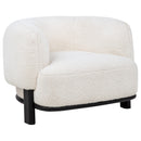  Coaster Furniture Lawler 901372 Upholstered Barrel Back Accent Chair - Ivory/Black IMAGE 3