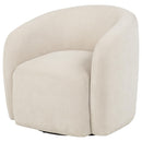  Coaster Furniture Gerley 902473 Chenille Upholstered Swivel Accent Chair - Beige IMAGE 2