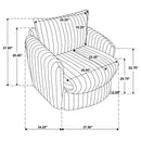  Coaster Furniture Sarco 902542 Corduroy Upholstered Swivel Accent Arm Chair - Black IMAGE 11