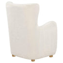  Coaster Furniture Thornton 903175 Faux Fur Upholstered Wingback Lounge Accent Chair - Ivory IMAGE 4