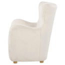  Coaster Furniture Thornton 903175 Faux Fur Upholstered Wingback Lounge Accent Chair - Ivory IMAGE 5
