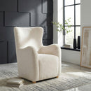  Coaster Furniture Thornton 903175 Faux Fur Upholstered Wingback Lounge Accent Chair - Ivory IMAGE 6