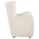  Coaster Furniture Thornton 903175 Faux Fur Upholstered Wingback Lounge Accent Chair - Ivory IMAGE 7