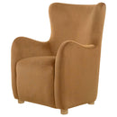  Coaster Furniture Thornton 903176 Velvet Upholstered Wingback Lounge Accent Chair - Cognac IMAGE 2