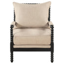  Coaster Furniture Blanchett 903237 Upholstered Bobbin Accent Chair - Beige/Black IMAGE 2