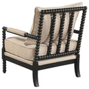  Coaster Furniture Blanchett 903237 Upholstered Bobbin Accent Chair - Beige/Black IMAGE 3