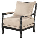  Coaster Furniture Blanchett 903237 Upholstered Bobbin Accent Chair - Beige/Black IMAGE 5
