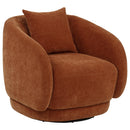  Coaster Furniture Arnaud 903488 Chenille Upholstered Swivel Accent Chair - Burnt Orange IMAGE 2