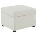  Coaster Furniture Winter 904134 Upholstered Hydraulic Lift Top Storage Ottoman - Beige IMAGE 2
