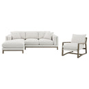  Coaster Furniture Geneva 907509 Boucle Upholstered Wood Arm Accent Chair - Sand IMAGE 1