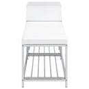  Coaster Furniture Siega 910223 1-Drawer Shoe Storage Entryway Bench - White High Gloss/Chrome IMAGE 5