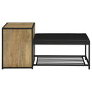  Coaster Furniture Martino 910224 Shoe Storage Entryway Bench with Cabinet - Mango/Black IMAGE 1