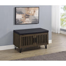  Coaster Furniture Brixton 915153 2-door Padded Entryway Shoe Storage Bench - Smoked Oak IMAGE 6