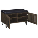  Coaster Furniture Brixton 915153 2-door Padded Entryway Shoe Storage Bench - Smoked Oak IMAGE 8