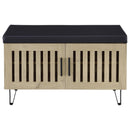  Coaster Furniture Brixton 915154 2-door Padded Entryway Shoe Storage Bench - White Oak IMAGE 1