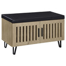  Coaster Furniture Brixton 915154 2-door Padded Entryway Shoe Storage Bench - White Oak IMAGE 3