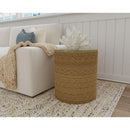  Coaster Furniture Halden 930270 Round Woven Seagrass Accent Side Table - Light Brown IMAGE 6