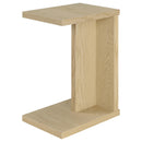  Coaster Furniture Clower 930275 Engineered Wood C-Shaped Sofa Side Table - Light Oak IMAGE 1