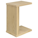  Coaster Furniture Clower 930275 Engineered Wood C-Shaped Sofa Side Table - Light Oak IMAGE 2