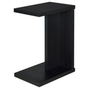  Coaster Furniture Clower 930276 Engineered Wood C-Shaped Sofa Side Table - Black IMAGE 1