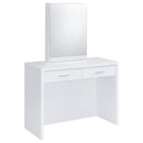  Coaster Furniture Bunbury 930280 Makeup Vanity Table Set Storage Mirror and Stool - White IMAGE 12