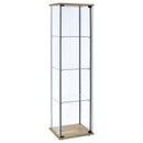  Coaster Furniture Bellatrix 950172MGO 3-shelf Clear Glass Curio Cabinet - Mango IMAGE 1