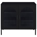 Coaster Furniture Jess 950420 2-door Arched Fluted Glass Accent Cabinet - Black IMAGE 3