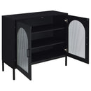  Coaster Furniture Jess 950420 2-door Arched Fluted Glass Accent Cabinet - Black IMAGE 8