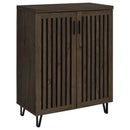  Coaster Furniture Brixton 950423 2-door Entryway Shoe Storage Cabinets - Smoked Oak IMAGE 1