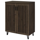  Coaster Furniture Brixton 950423 2-door Entryway Shoe Storage Cabinets - Smoked Oak IMAGE 6