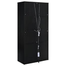  Coaster Furniture Riva 950432 4-door Tall Accent Display Cabinet LED Lighting - Black IMAGE 10