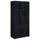  Coaster Furniture Riva 950432 4-door Tall Accent Display Cabinet LED Lighting - Black IMAGE 2