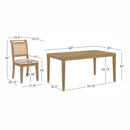EMERSON NAT CANE 7 PIECE DINING SET 017201NATCNE7PC